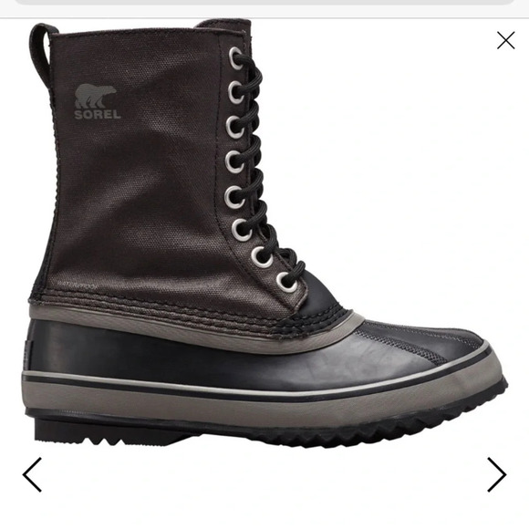 Women's Sorel 1964 CVS Duck Boot 6.5 color Black / Quarry rainboot snow boot 6.5 - Picture 2 of 5